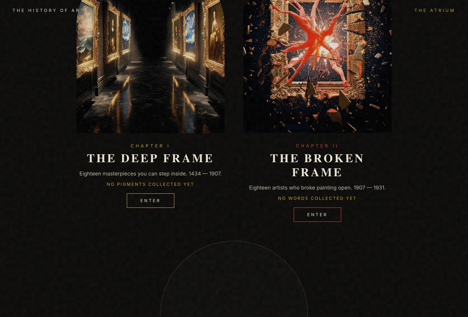 The interactive website The History of Art