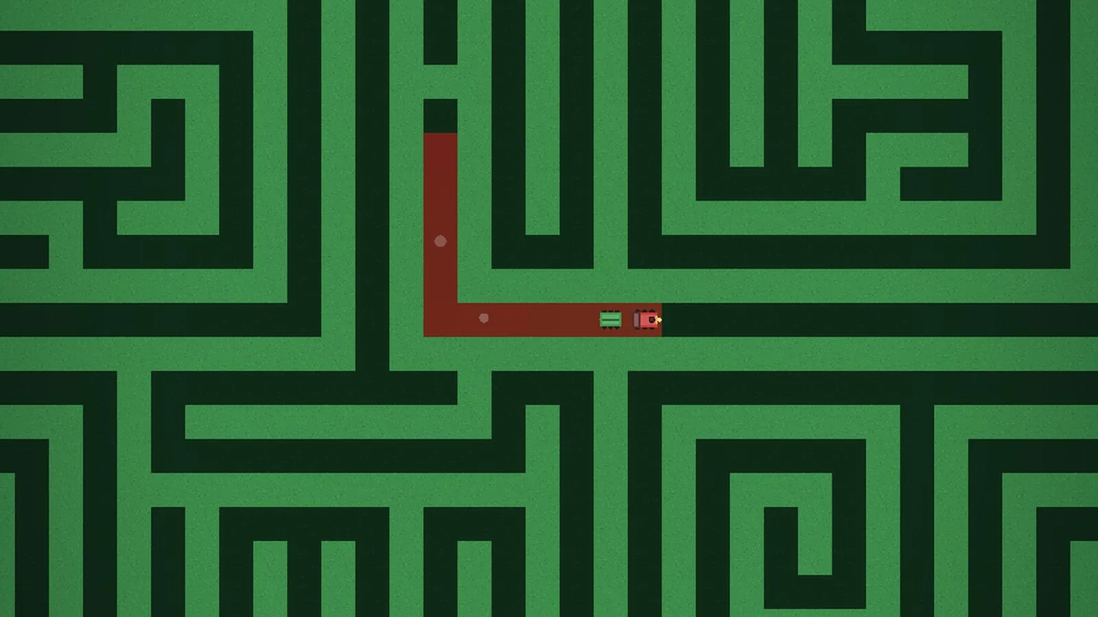 The Maze Brain Rotting maze with the player's trail